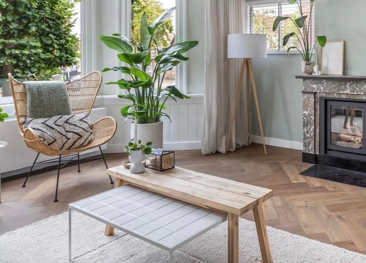 Salontafel set: Zuiver Glazed & IKEA bankje, Ophalen, Gebruikt, 50 tot 100 cm, Minder dan 50 cm