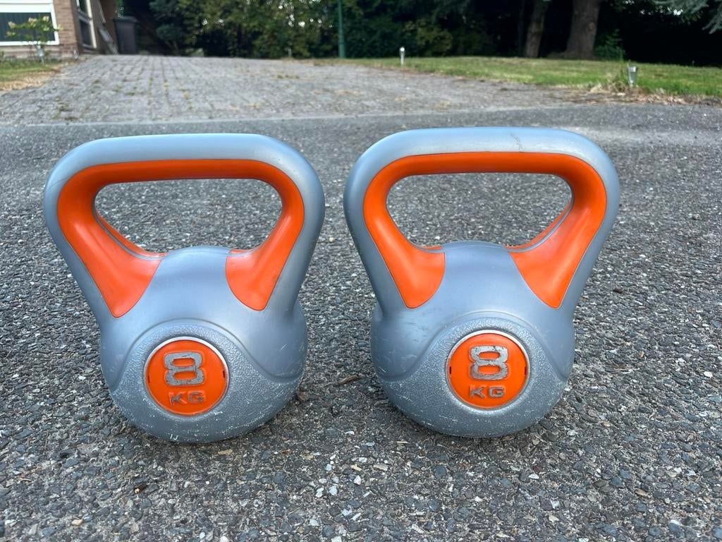 2 x 8 kg kettlebells kettlebell gewichten, 2 x 8 kg, Gewichten, Ophalen of Verzenden, Kettlebell