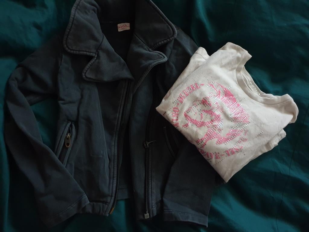 Diesel longsleeve en Nolita vest jasje 104, Ophalen of Verzenden, Zo goed als nieuw, Meisje, Trui of Vest