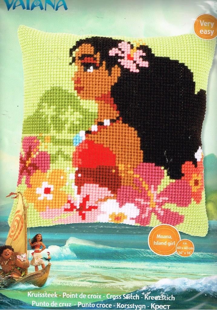 Cado SALE vaiana borduurpakket kussen MOANA ISLAND GIRL, Ophalen of Verzenden, Nieuw, Handborduren, Borduurpakket