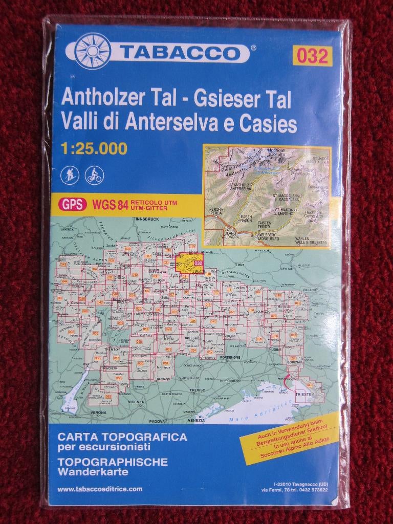 Tabacco Wanderkarte 032 Antholzer Tal - Gsieser Tal, 2013, Boeken, Atlassen en Landkaarten, Verzenden, 2000 tot heden, Italië