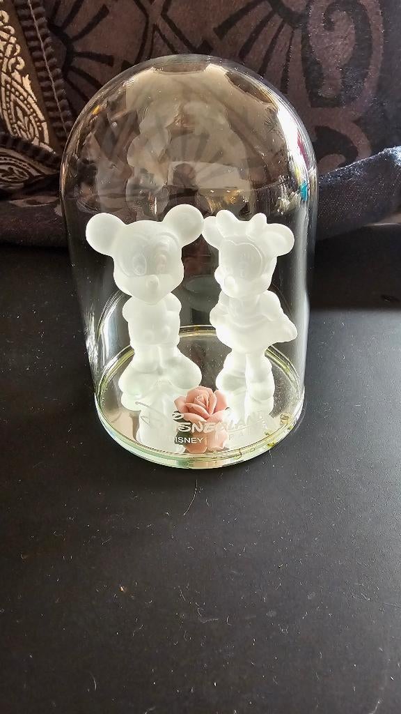 Glazen stolpje van Mickey&Minnie Mouse🦋Disneyland Parijs🦋, Verzamelen, Disney, Ophalen, Mickey Mouse, Zo goed als nieuw, Beeldje of Figuurtje