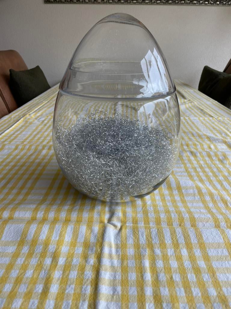 Stolp ei vorm met deksel eitjes plantjes glazen pot, Ophalen of Verzenden, Zo goed als nieuw