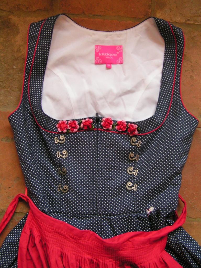 tiroler dirndl jurk schort en blouse maat 34 nr TT 1189, Carnaval, Verzenden, Zo goed als nieuw, Kleding