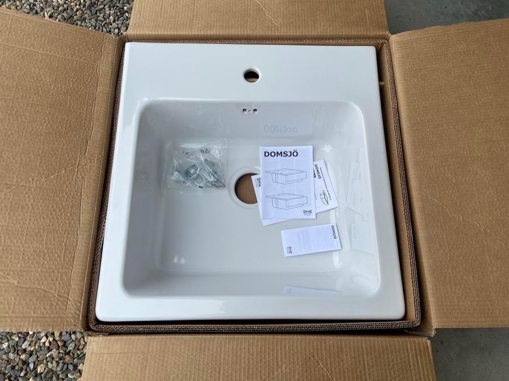 Domsjo spoelbak - Nieuw in doos !, Ophalen, Wit, Nieuw, 50 tot 100 cm