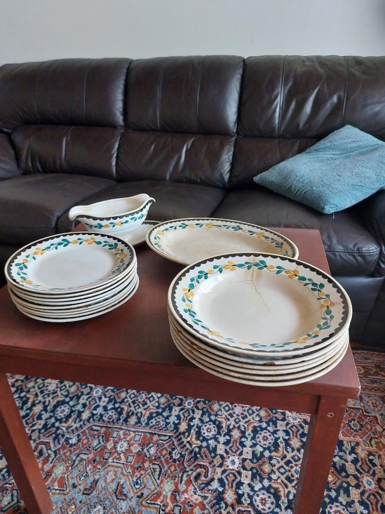 Petrus Regout servies met bloemmotief, Ophalen of Verzenden