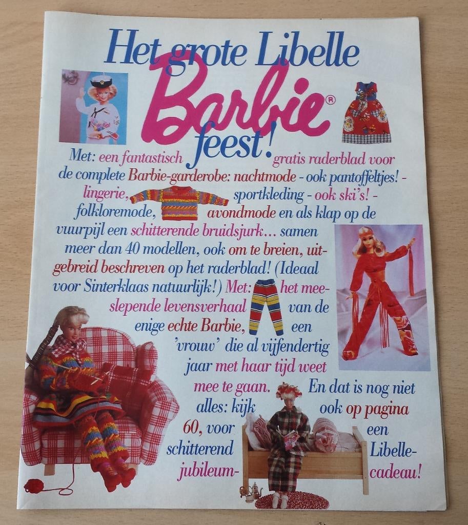 Het Grote Libelle Barbiefeest Patroon - Libelle - 1994, Overige merken, Overige typen, Kind, Ophalen of Verzenden