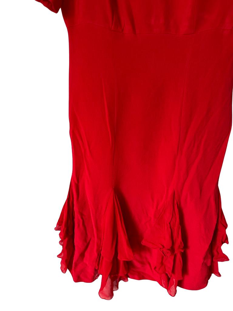 Louis Feraud jurk M, Kleding | Dames, Jurken, Ophalen of Verzenden, Zo goed als nieuw, Rood, Onder de knie