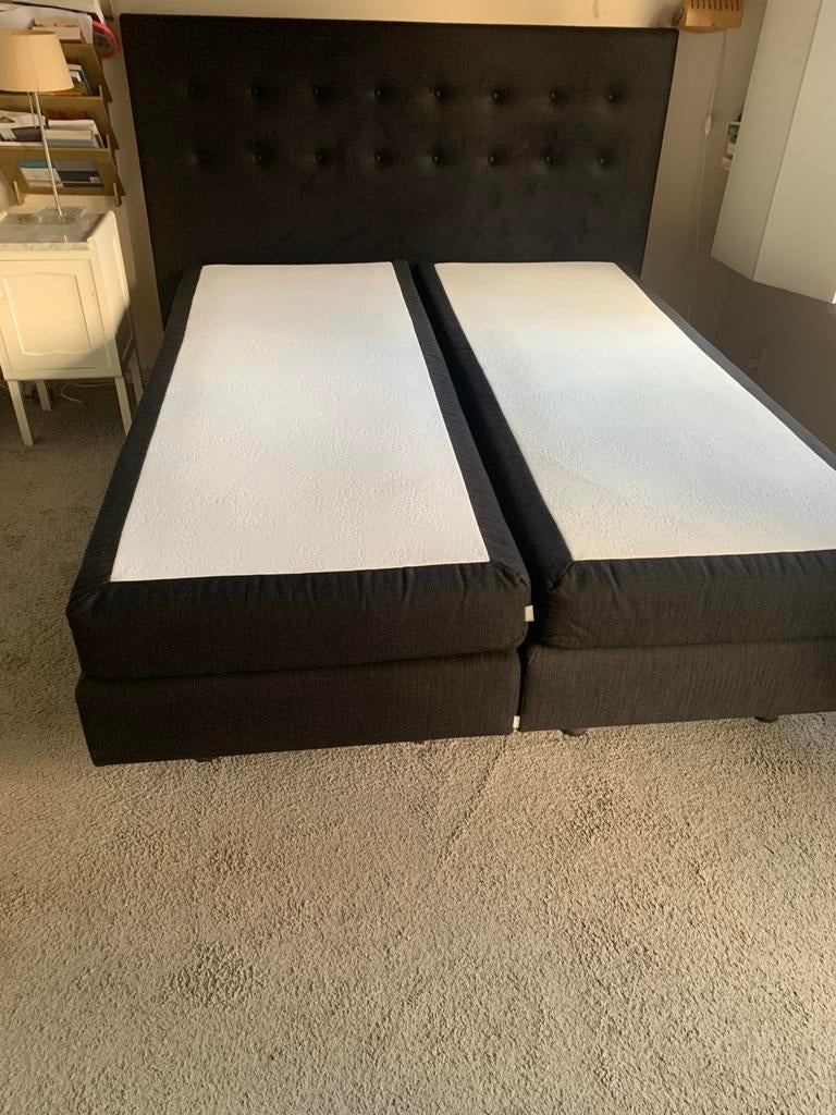Zwarte Auping boxspring 160 x 200, Zwart, Tweepersoons, Ophalen of Verzenden, Zo goed als nieuw