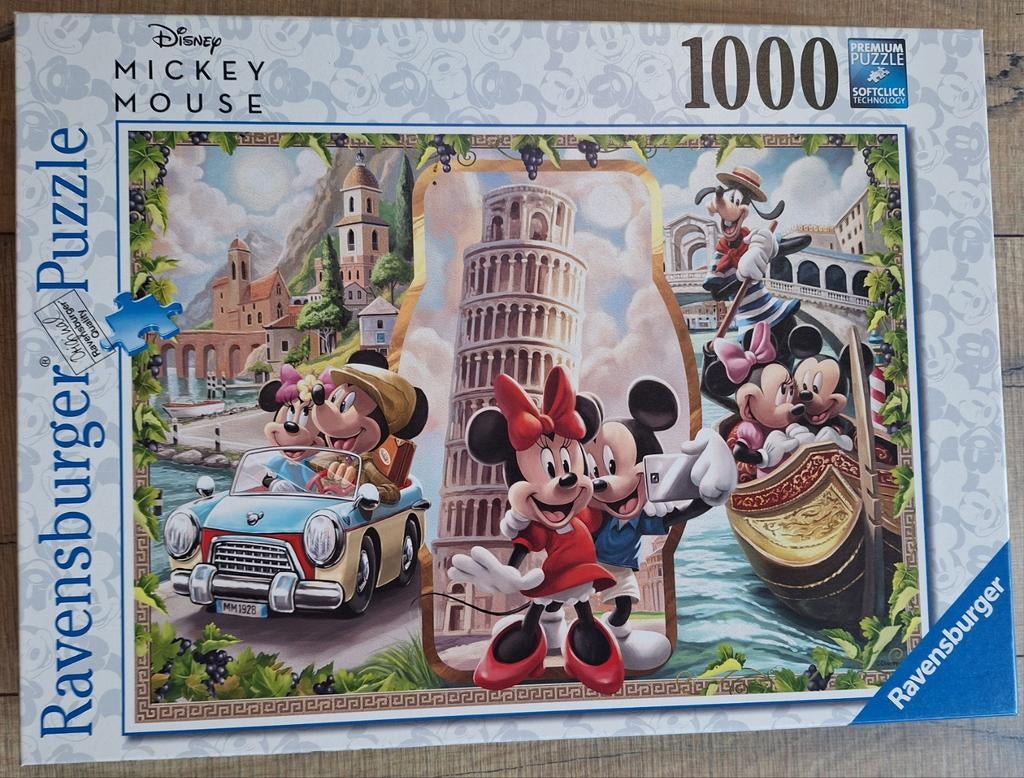 Mickey vakantie, Hobby en Vrije tijd, Denksport en Puzzels, Ophalen of Verzenden, 500 t/m 1500 stukjes, Zo goed als nieuw, Legpuzzel