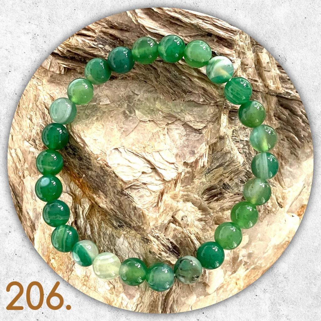 🦋MJB Armband nr: 206 Groene Sardonyx 18 cm, Overige materialen, Nieuw, Ophalen of Verzenden, Met edelsteen