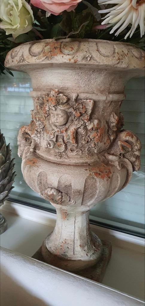 2 Prachtig Grote Opgemaakte Potten met Zijdebloemen, Ophalen, Overige materialen, Overige kleuren, Onbekend