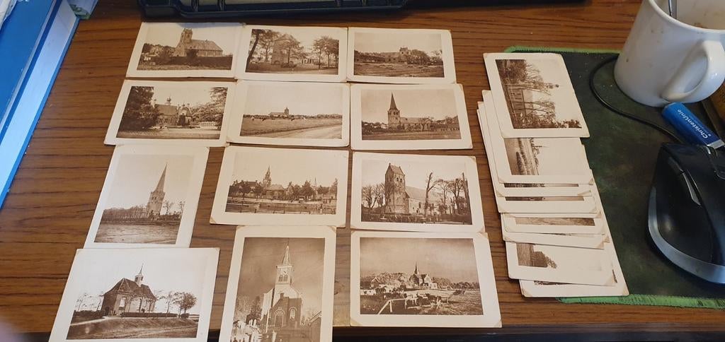 24 albumplaatjes Friesche dorpstorens -Winsemius Leeuwarden, Ophalen of Verzenden, Gelezen, Winsemius' kaas en vethandel Leeuwarden