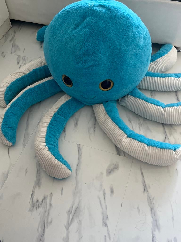Grote blauwe octopus knuffel, Kinderen en Baby's, Speelgoed | Knuffels en Pluche, Overige typen, Blauw, Nieuw, Ophalen of Verzenden
