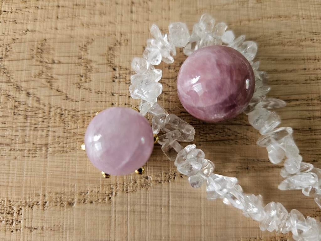 Edelsteen: Lavender Rozekwarts Bol 1,5cm, Ophalen of Verzenden