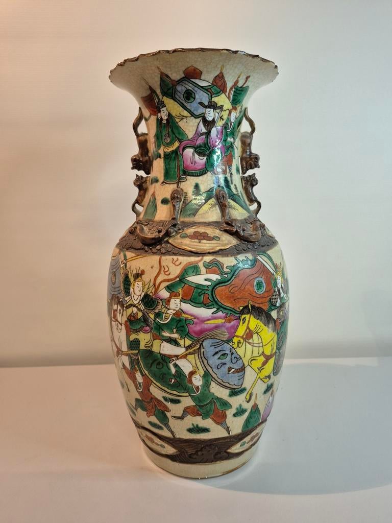 Antieke chinese vaas 19e eeuw craquelé porcelein, Ophalen of Verzenden