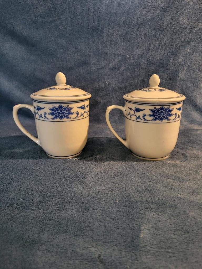 2 Chinese Thee Mokken met Deksel, Ophalen, Zo goed als nieuw, Overige stijlen, Kop(pen) en/of Schotel(s)
