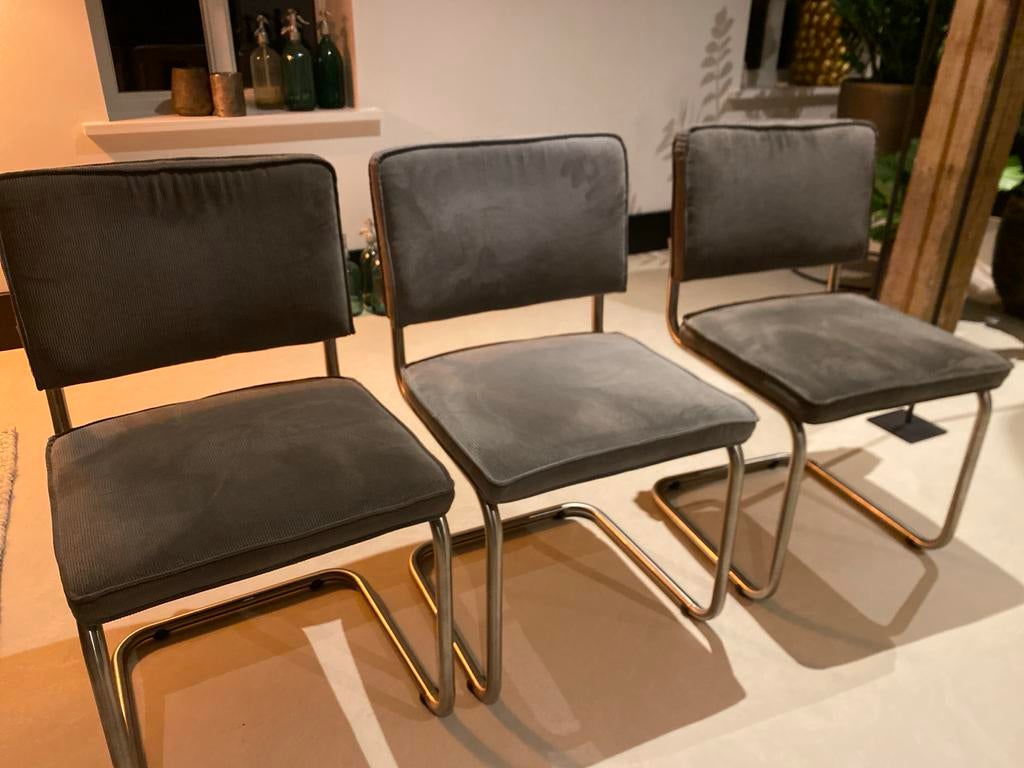 Zuiver Ridge Rib Stoelen - Set van 3, Ophalen, Gebruikt, Drie, Metaal