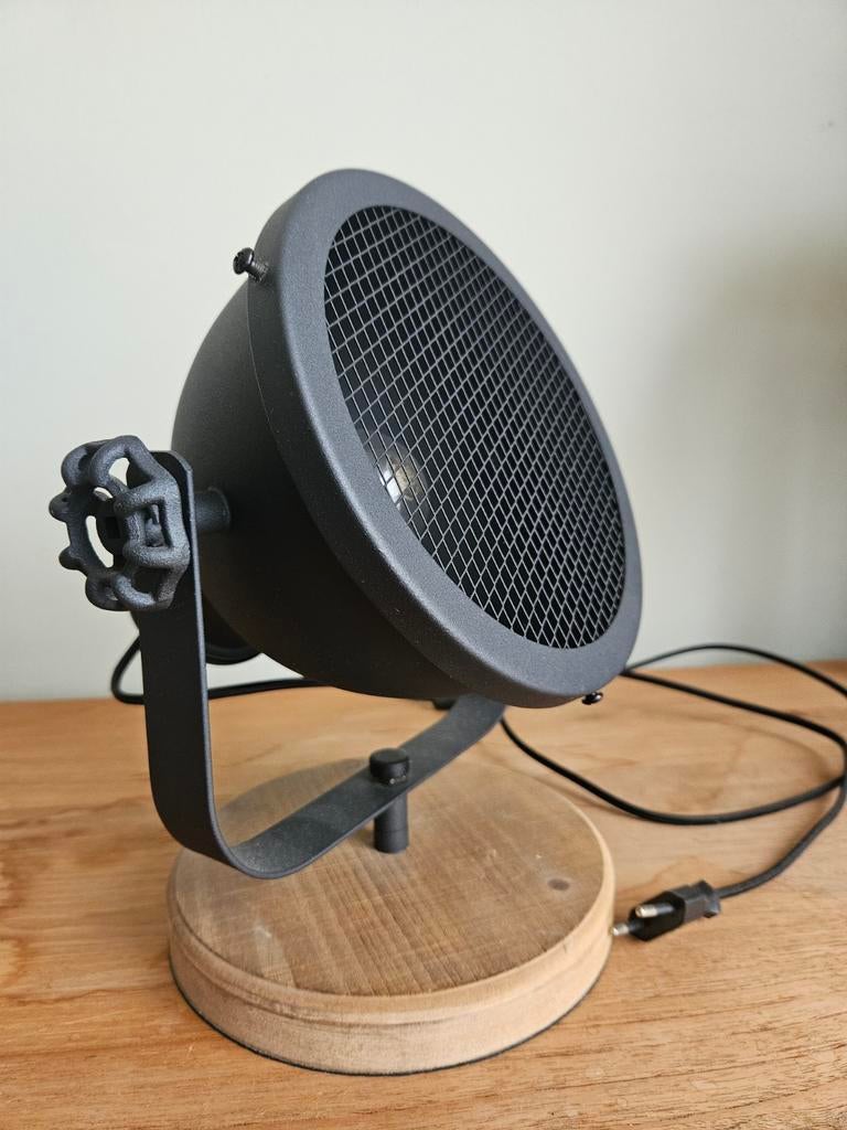 Brilliant Kiki tafellamp zwart hout, Huis en Inrichting, Lampen | Tafellampen, Ophalen of Verzenden, Zo goed als nieuw, Hout, Minder dan 50 cm