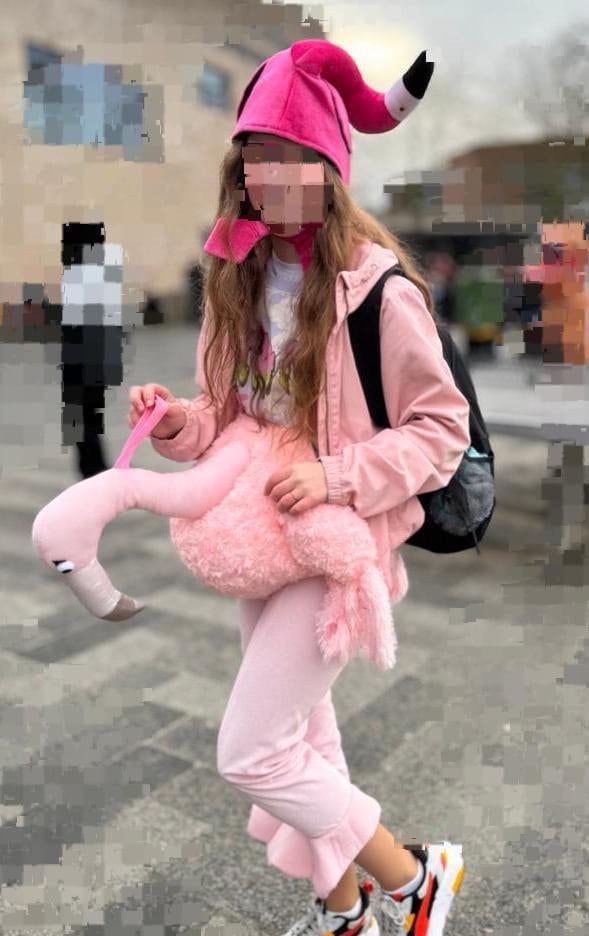 Flamingo Carnaval Kostuum Meisje, Ophalen of Verzenden, Zo goed als nieuw, 122 t/m 128, Meisje