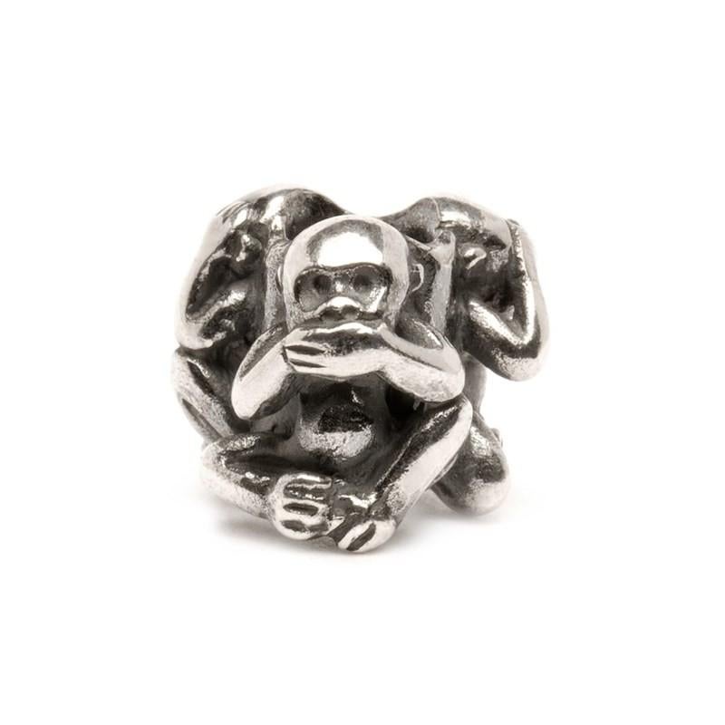 Originele Trollbeads Drie aapjes, Ophalen of Verzenden, Zo goed als nieuw, Trollbeads, 1 bedel