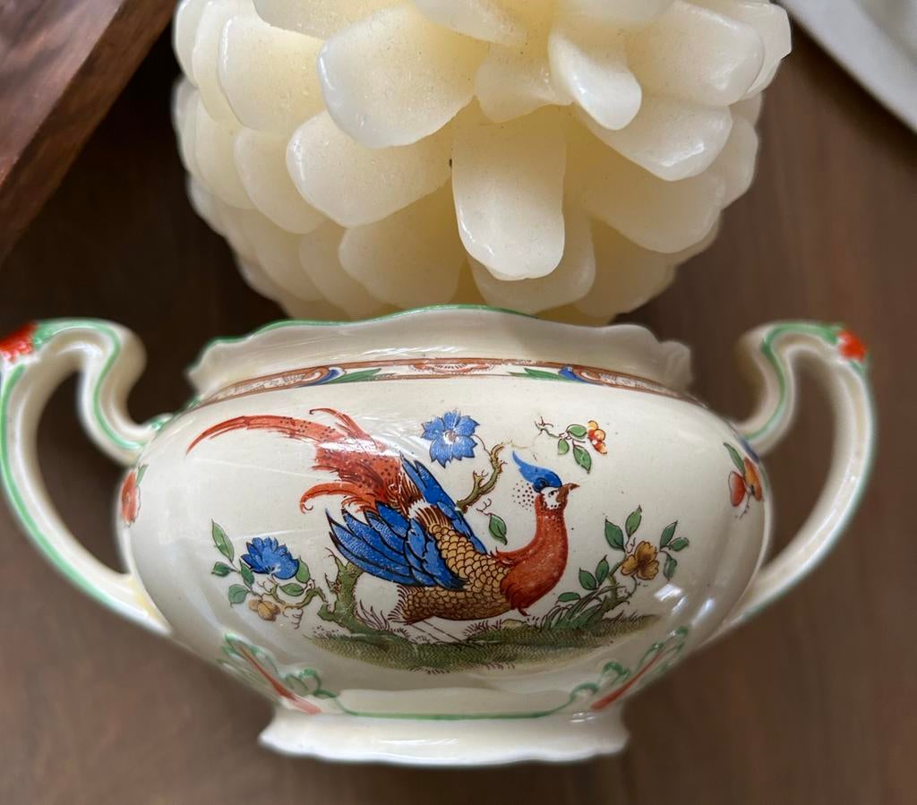 Antieke porseleinen suikerpot van John Steventon England, Antiek en Kunst, Antiek | Keramiek en Aardewerk, Ophalen of Verzenden