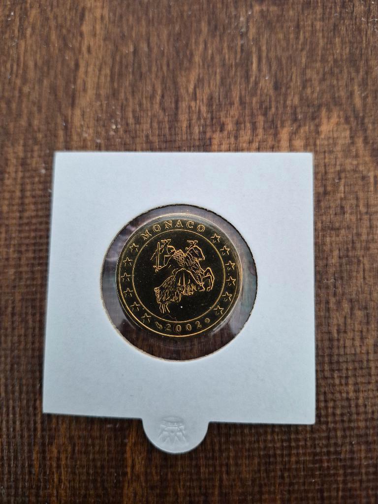 Monaco 2002 € 0,50 UNC in munthouder., Postzegels en Munten, Munten | Europa | Euromunten, Ophalen of Verzenden, Monaco, 50 cent