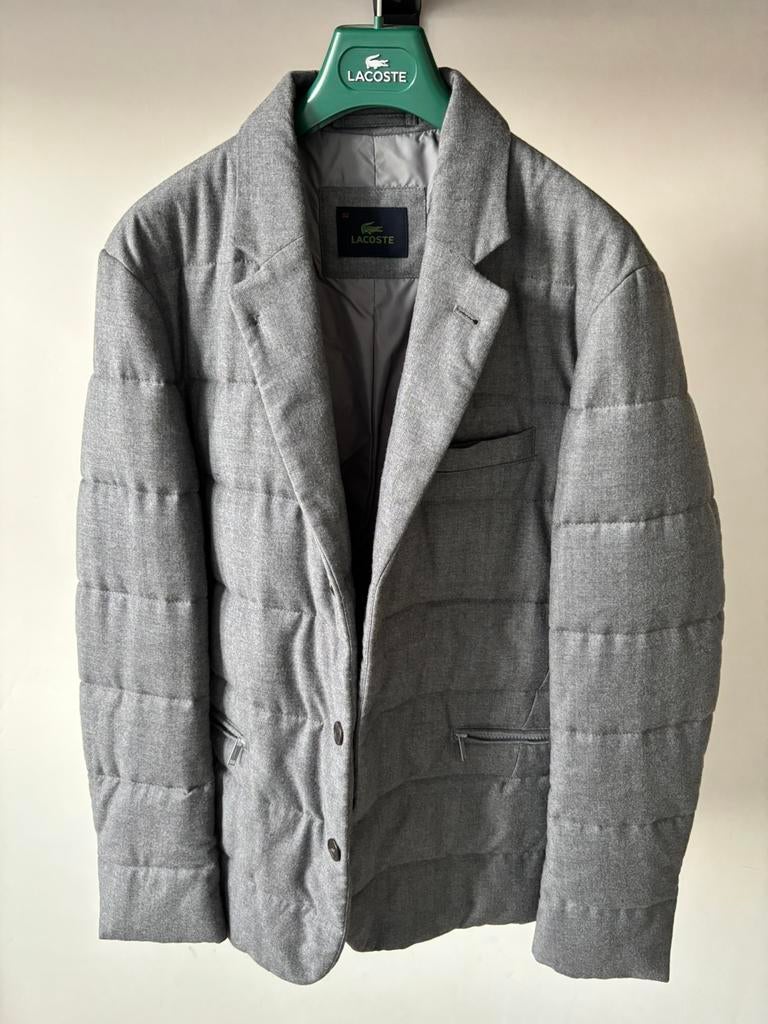 Lacoste grijze colbert jas maat 42, Kleding | Heren, Jassen | Winter, Verzenden, Zo goed als nieuw, Grijs, Lacoste