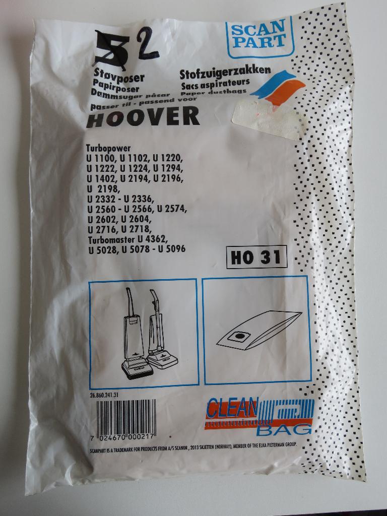 2 Hoover Turbopower stofzuigerzakken, Ophalen of Verzenden, Zo goed als nieuw