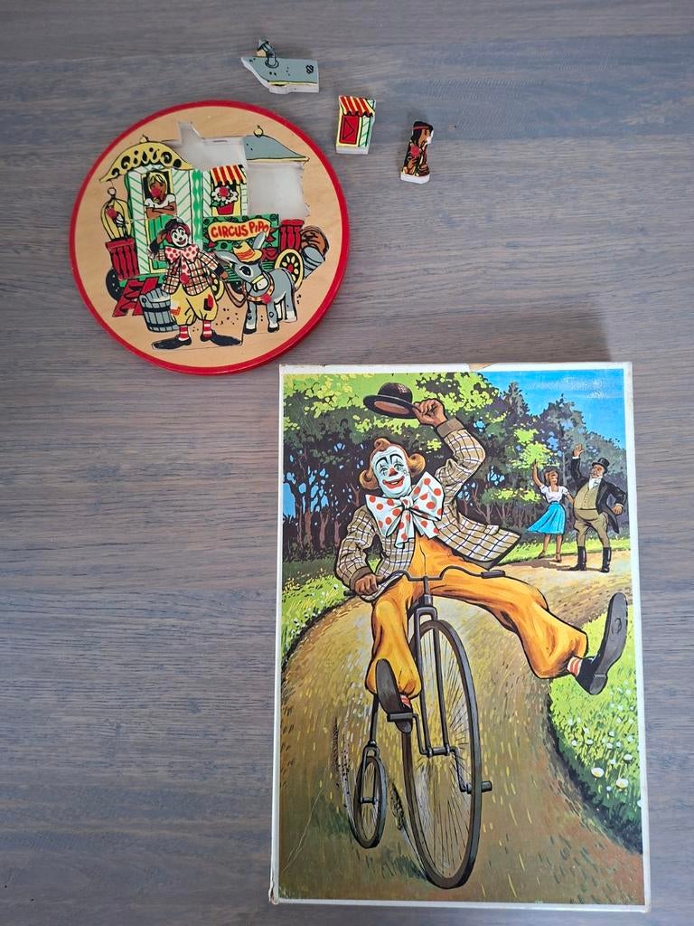 Vintage speelgoed puzzels Pipo de Clown., Ophalen of Verzenden