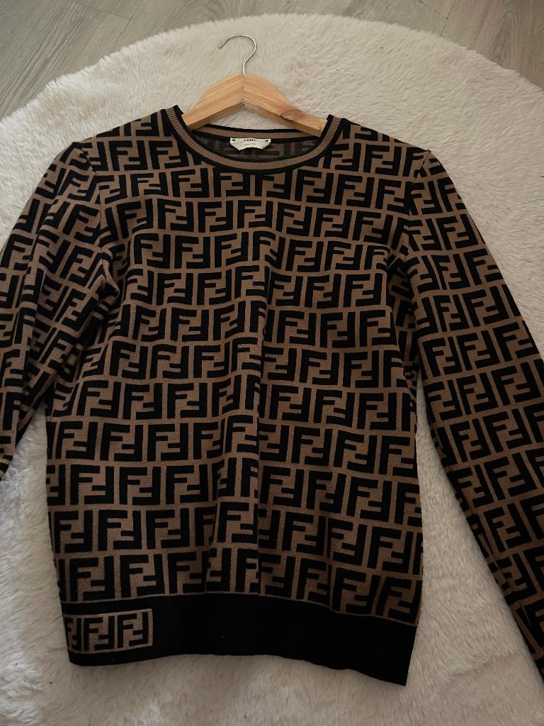 Fendi sweater, Ophalen, Bruin, Maat 42/44 (L), Fendi