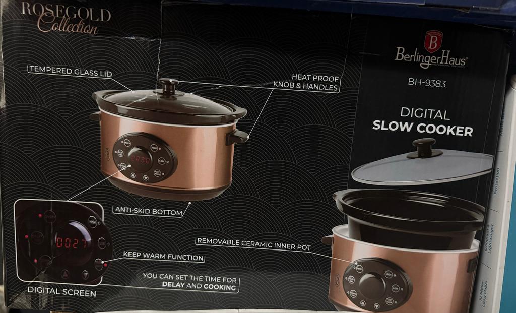 Berlinger Haus Digitale Slowcooker - Rose Goud, Ophalen of Verzenden, Timer, Nieuw