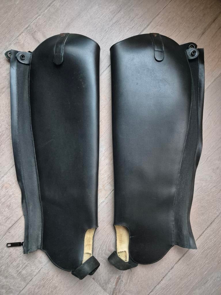 Petrie leren chaps zgan 42 36 voor lange smalle benen, Ophalen, Dressuur, Kinderen, Zo goed als nieuw