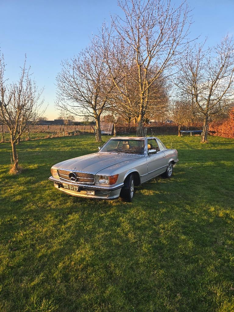 Mercedes-Benz SL 3.5 350 SL 1972 Grijs, Auto's, Automaat, Achterwielaandrijving, Cabriolet, Leder