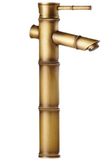 Wastafelkraan Waskom mengkraan Bamboe Jungle Brons FUN&GOOD, Overige kleuren, Nieuw, Minder dan 100 cm, 25 tot 50 cm