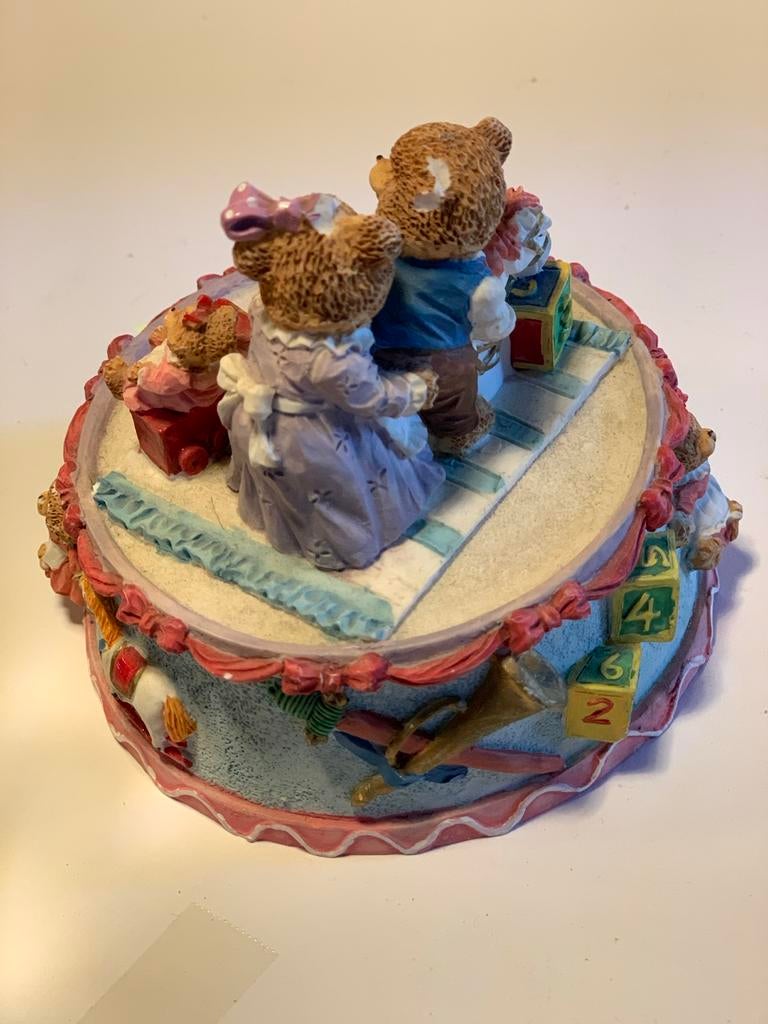 Vintage Teddybeer Muziekdoos, Verzamelen, Beren en Cherished Teddies, Ophalen of Verzenden, Gebruikt, Beeldje, Overige merken