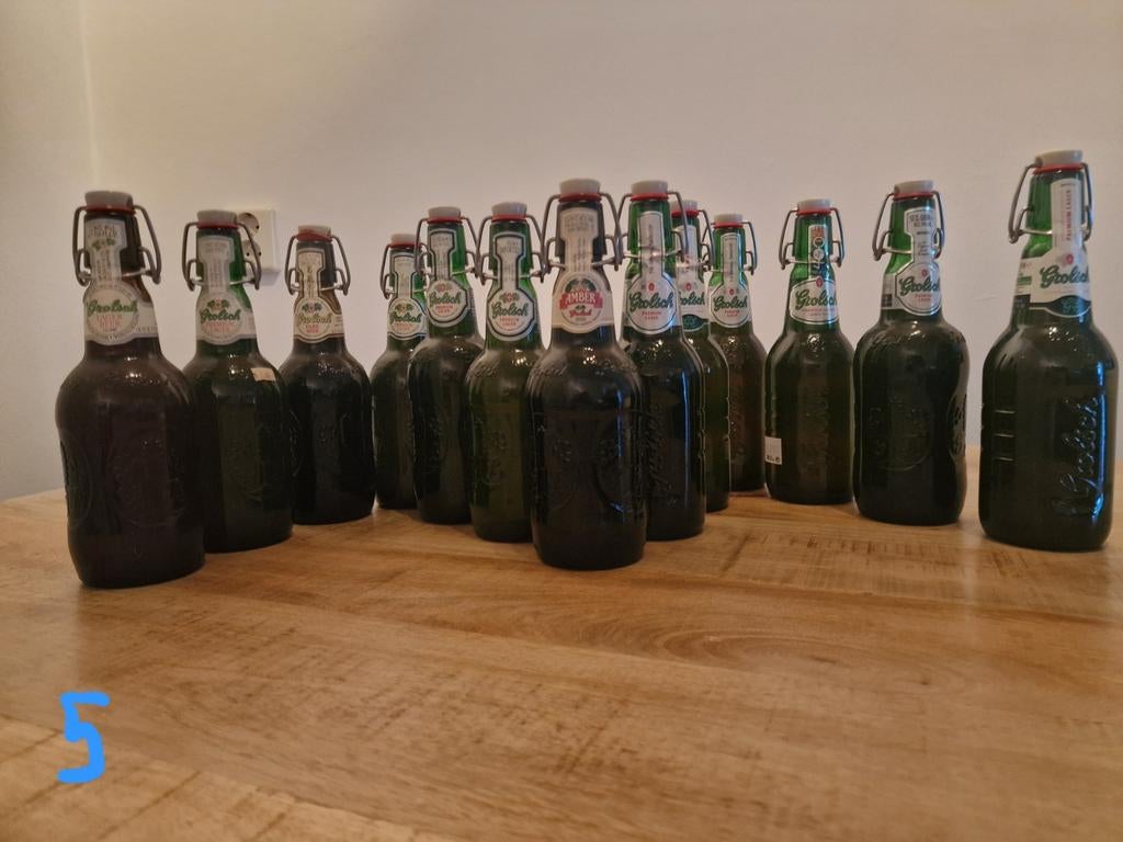 Grolsch verzameling: volle bierflessen, Ophalen, Zo goed als nieuw, Grolsch
