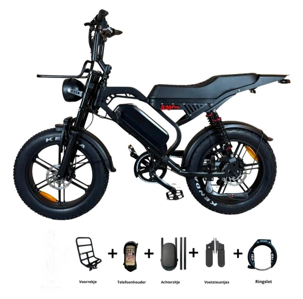 Fatbike S20 Pro, V20 Pro, V8, GRATIS extra's!! Vanaf € 799,-, Nieuw, 51 tot 55 cm, 50 km per accu of meer, Ophalen