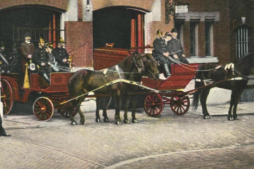 963513 Brandweer Rotterdam 1908 Nette Oud kaart onbeschreven, Ophalen of Verzenden, Voor 1920, Ongelopen, Zuid-Holland