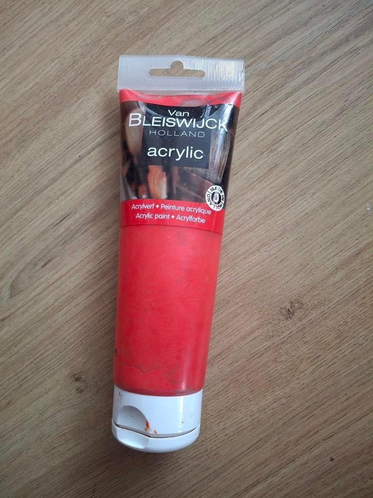 Van Bleiswijck Acrylverf - Rood, Hobby en Vrije tijd, Schilderen, Ophalen of Verzenden, Gebruikt, Acrylverf