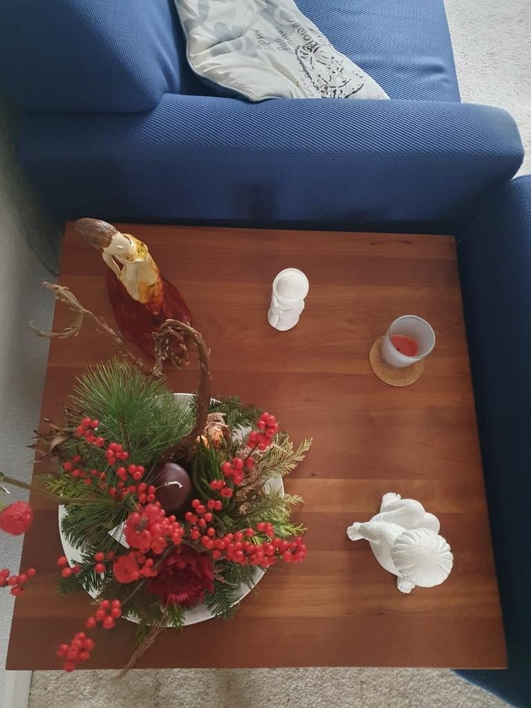 Bijzettafel massief kersen hout 70x70 cm, hoogte 45 cm, Huis en Inrichting, Tafels | Bijzettafels, Vierkant, 55 tot 75 cm, Zo goed als nieuw