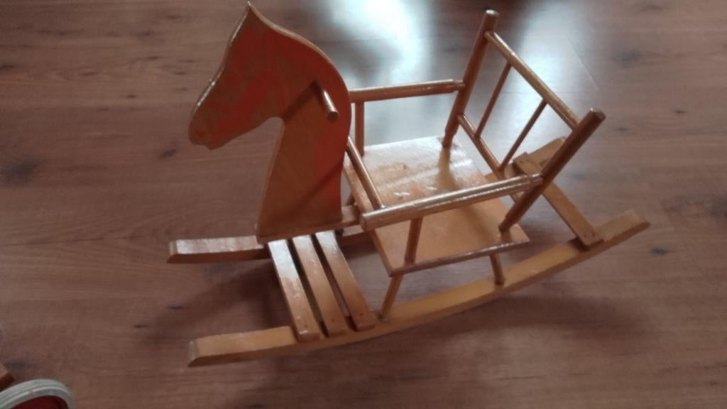 Oude poppen schommelpaard., Antiek en Kunst, Ophalen of Verzenden