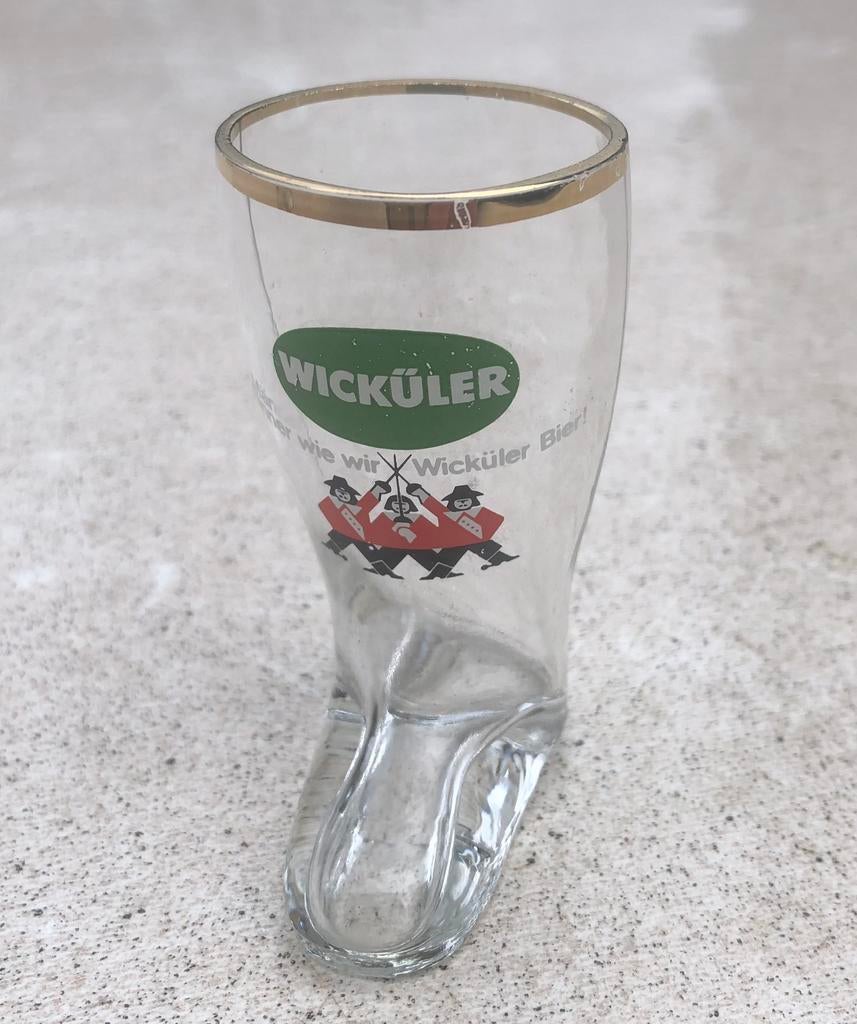 Kleine laars Wickuler Bier glas / bierglas, Ophalen of Verzenden, Zo goed als nieuw, Glas of Glazen, Overige merken