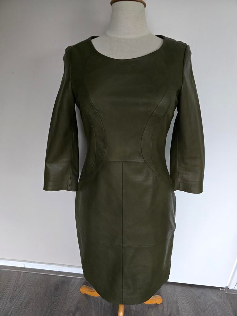 Steps mooie groene lams leren jurk 36, Ophalen of Verzenden, Zo goed als nieuw, Maat 36 (S), Groen