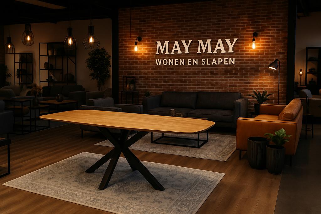 Eettafel Deens vlak tafelblad Mango 210 Direct/Leverbaar7226