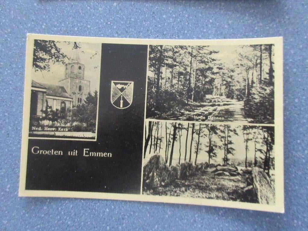 Emmen, Groeten uit... / 3-luik, Verzenden, 1940 tot 1960, Gelopen, Drenthe