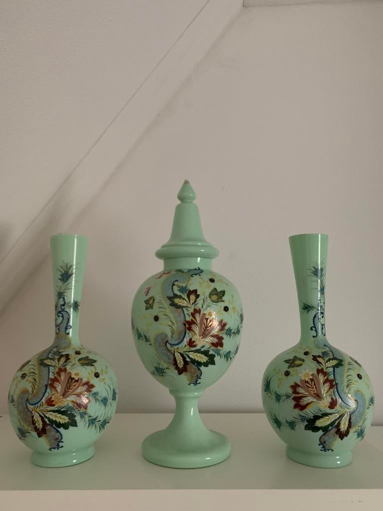 Opaal/opaline siervazen 38-50cm design vintage baccarat, Ophalen