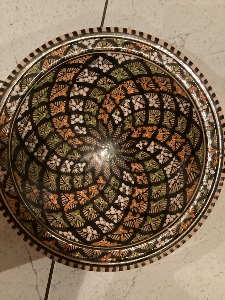 Mooie handgemaakte schaal/wandbord uit Tunesië, Overige materialen, Schaal, Rond, Ophalen of Verzenden