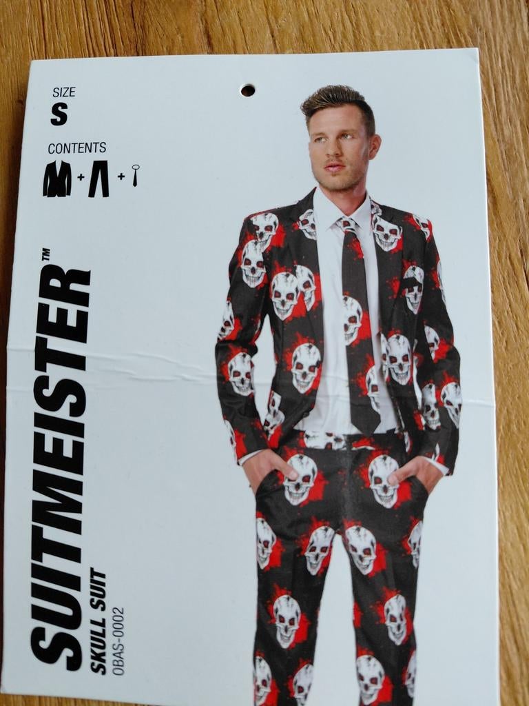 Suitmeister Skull Suit - Maat S - Halloween Kostuum, Nieuw, Ophalen of Verzenden, Halloween, Kleding