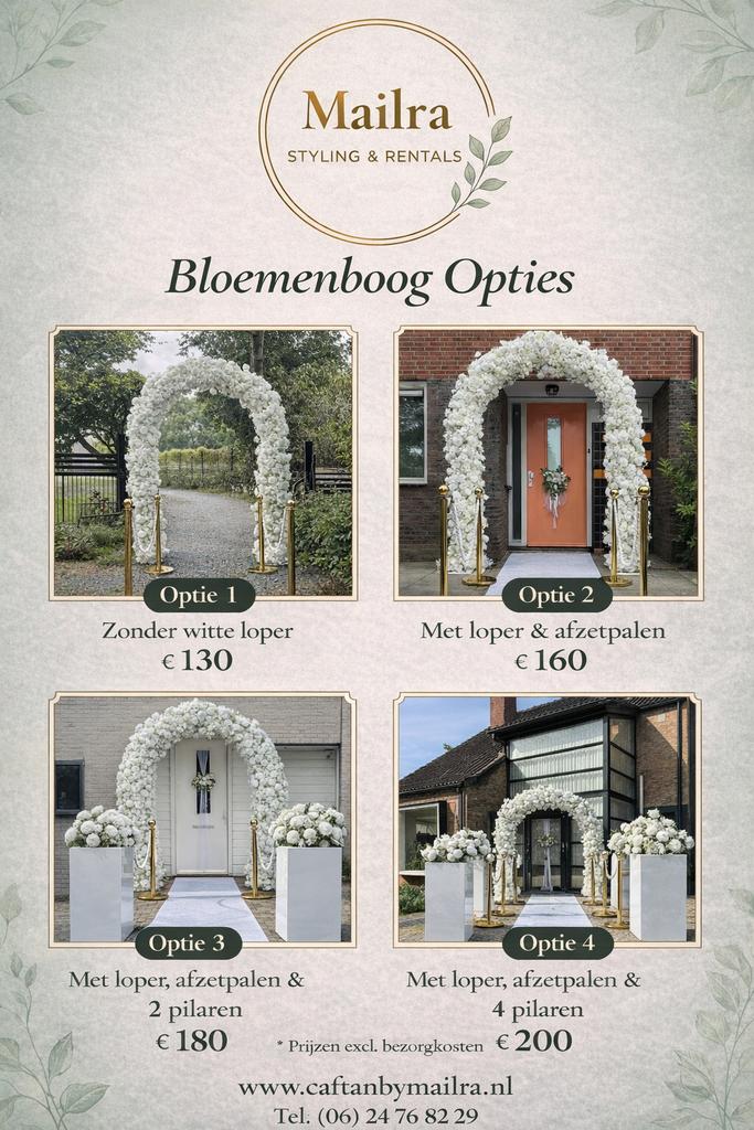 Bloemenboog huren – wit – bruiloft / trouwdecoratie, Ophalen, Zo goed als nieuw, Geboorte of Huwelijk